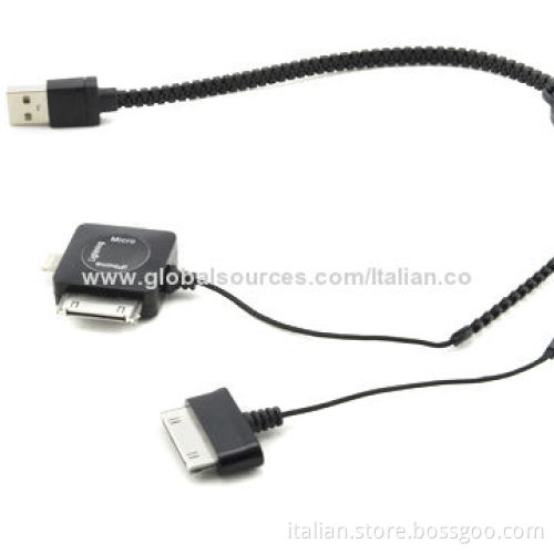 Multifunctional Zipper USB Charging and Data Cable for iPhone